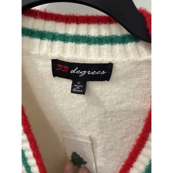 Women's Holiday Patchwork Festive Graphic Cardigan Size Small NEW VIRAL RARE - Picture 8 of 8